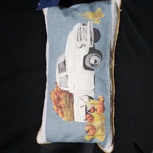 Tommy Bahama NWT Feather Filled Pillow with Truck and Pumpkins Design